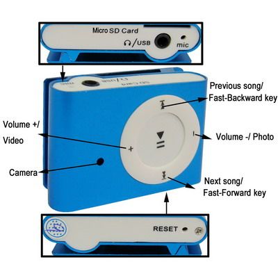 5 in 1 (MP3 Player, video, Camera, gravador de voz, U d