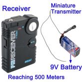 Mini trasmissor de FM com receptor 500 metros